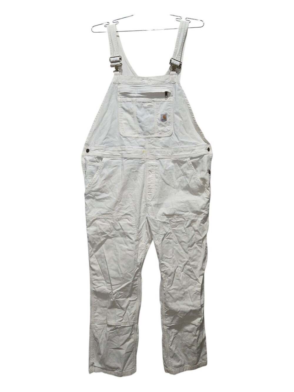 Carhartt Model OR2438-W Natural White Cotton Blend Bib Overalls XL Regular